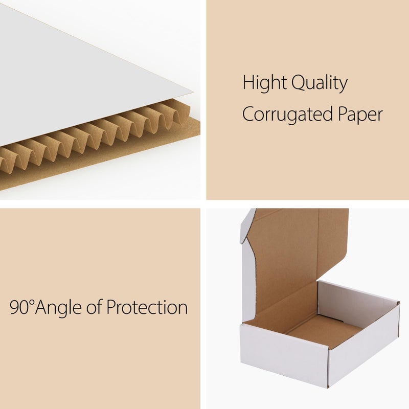 RLAVBL 9x6.5x2 Inches Shipping Boxes Set of 30, White Small Corrugated Cardboard Box, Mailer Boxes for Packing Small Business - Image 3